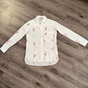 Patiskha Embroidered Flamingo Button Up